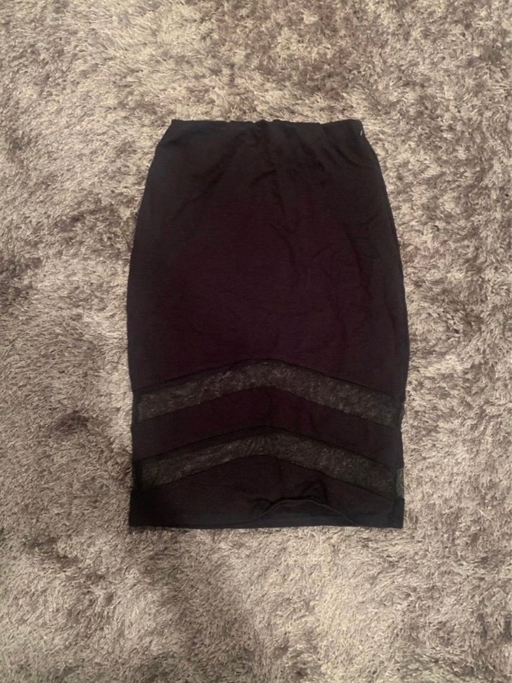 Charlotte Russe Black Pencil Skirt with Lace Insets
